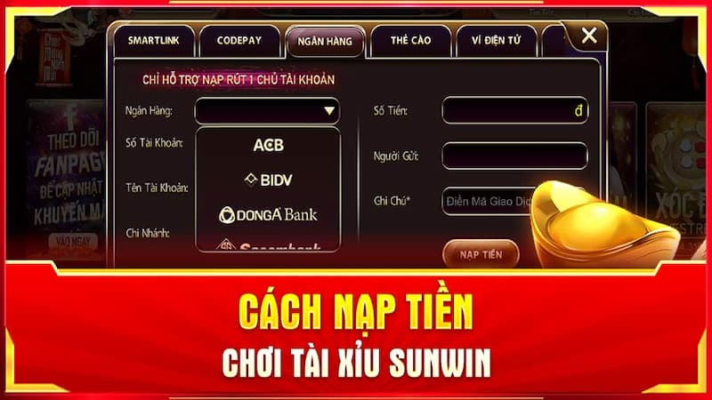 Đăng ký tài khoản để tiến hành nạp tiền Sunwin